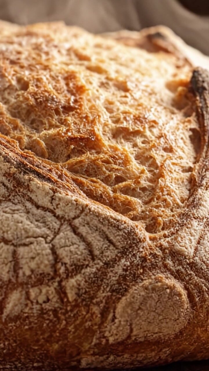 Deliciously Baked Artisan Bread: A Close-Up of Crusty Perfection Showcasing Golden Brown Textures and Irresistible Aroma, Ideal for Any Culinary Delight.