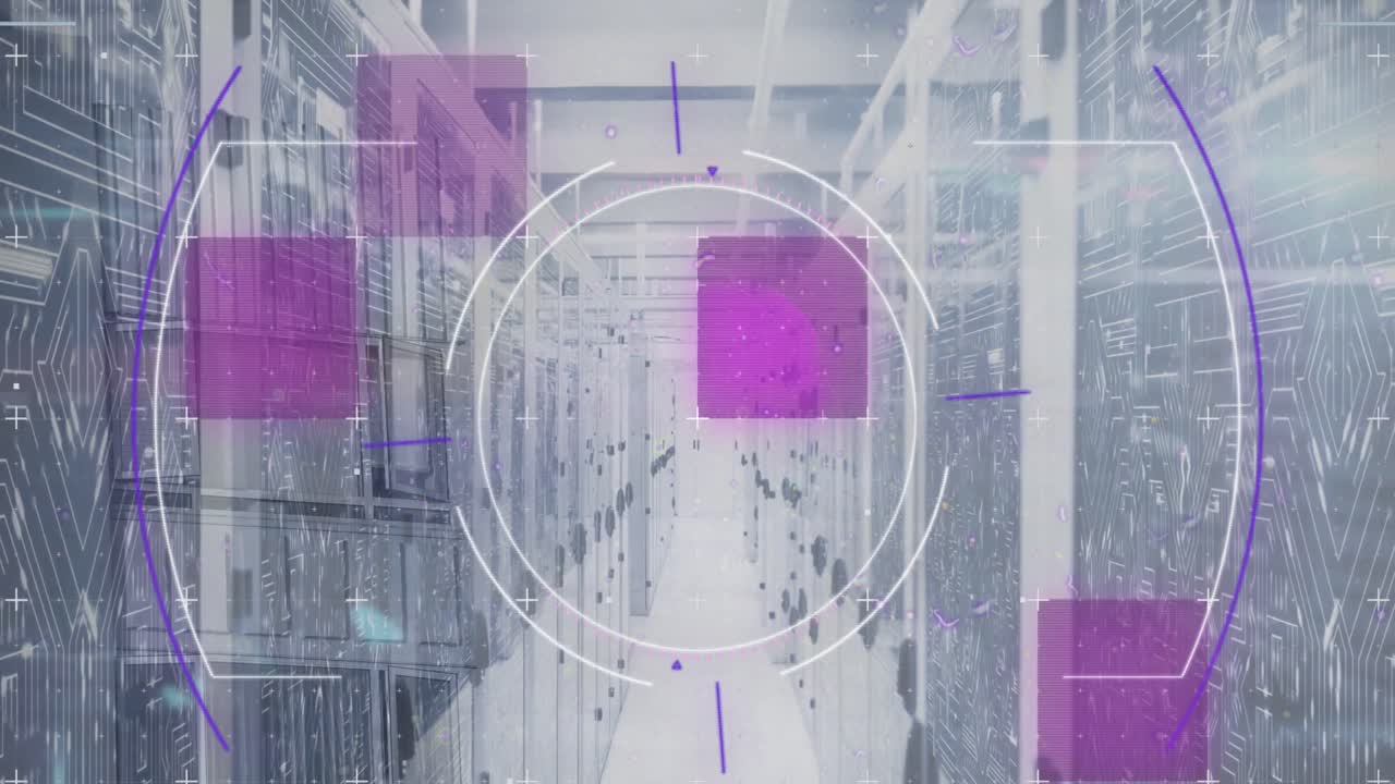 범위의 애니메이션과 컴퓨터 서버를 통한 데이터 처리