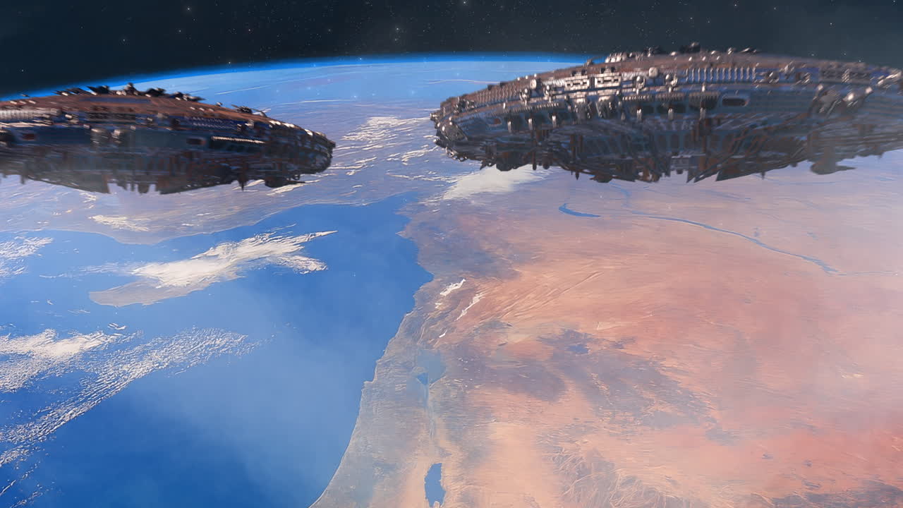 Massive alien fleet above Earth