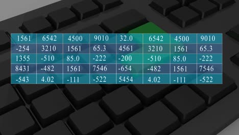 Animation of data processing over keyboard