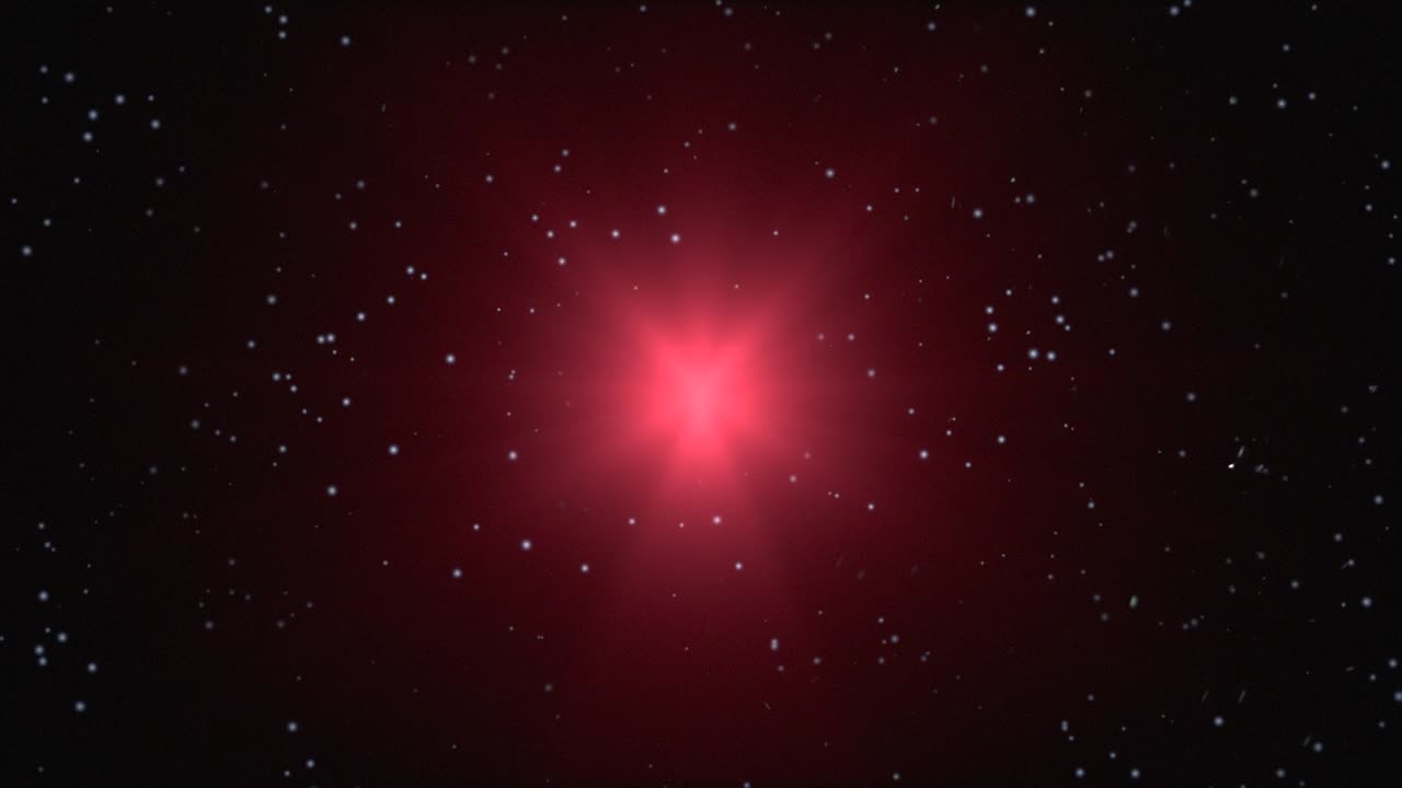 luz roja con estrellas y nublado en la galaxia