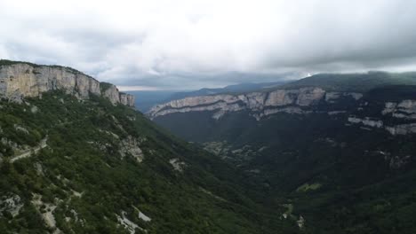 landscape drone shot of the beautiful mountains of france