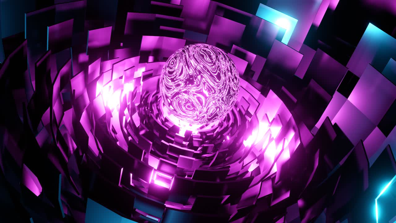 entorno de ciencia ficción en bucle 4k. bucle de animación abstracto. fondo de tecnología abstracta futurista en un espacio cibernético