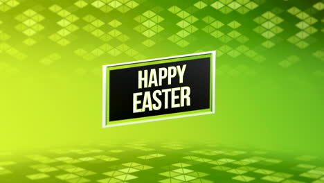 Modern-Happy-Easter-with-triangles-pattern-on-green-gradient