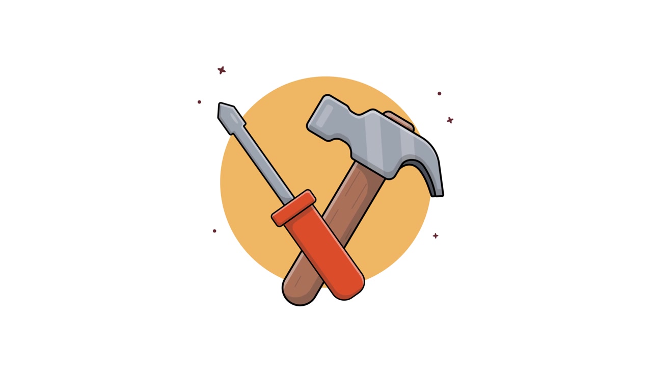 Animated Illustration of Hammer and Screwdriver Tools