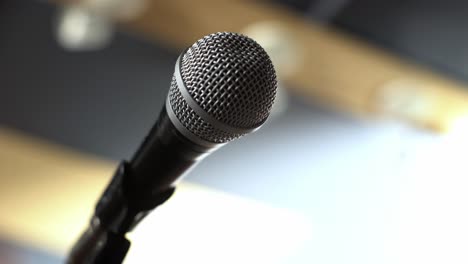 recording microphone. horizontal cinematic detail shot