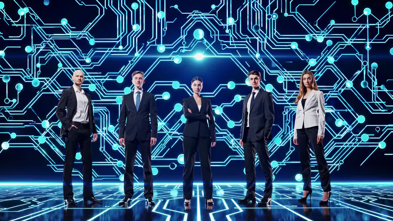 Business Team in a Modern Technological Setting