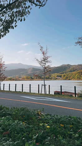 autumn lakeside scenery