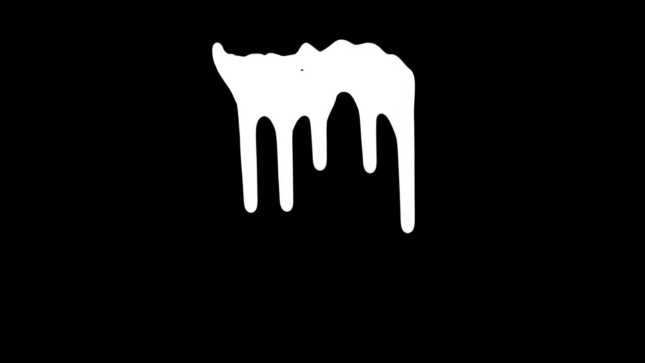 White Ink Dripping Over Black Screen Background