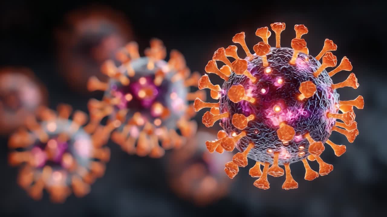 Visualizzazione dettagliata di particelle virali: Esplorando la struttura degli agenti infettivi al microscopio, evidenziando le loro caratteristiche uniche e l'impatto sulla salute.