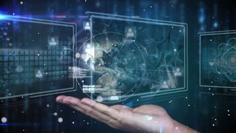 animación de la red de conexiones a través del procesamiento de datos a mano