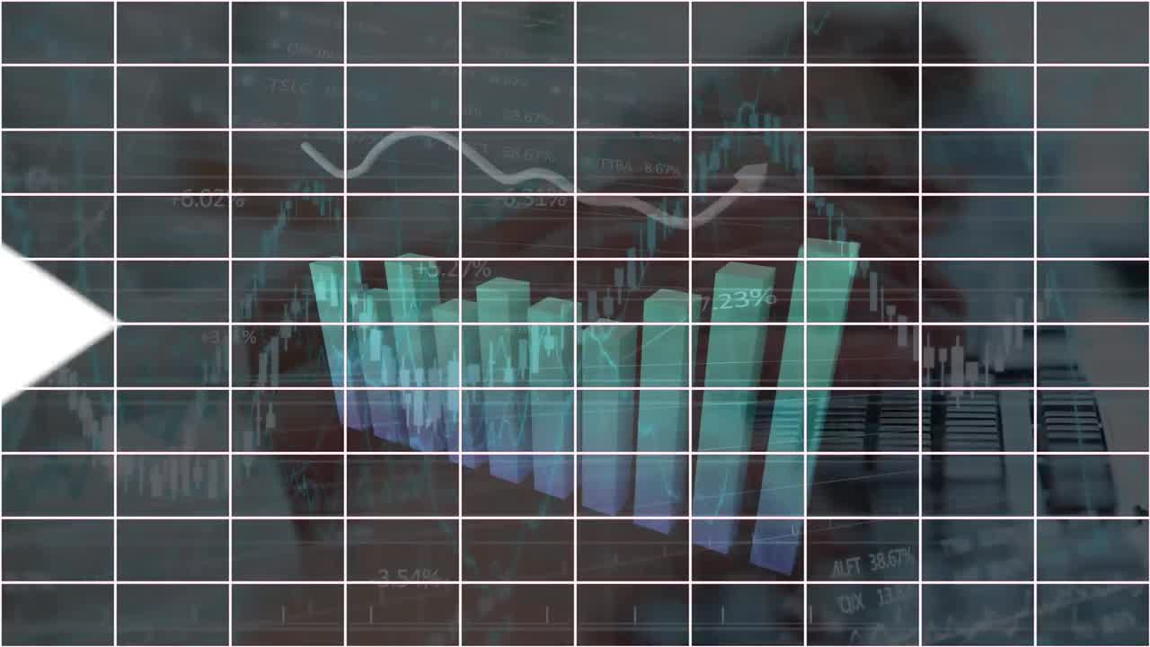 animación de flechas con estadísticas y procesamiento de datos sobre diversas personas que escriben