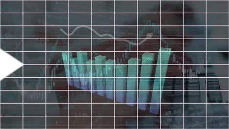 Animation-Von-Pfeilen-Mit-Statistiken-Und-Datenverarbeitung-über-Verschiedene-Tippende-Personen