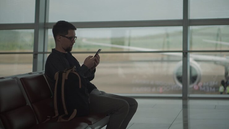 Man Waiting in Airport