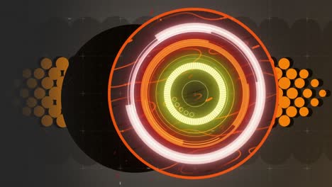 animation of scope scanning and data processing over orange spots