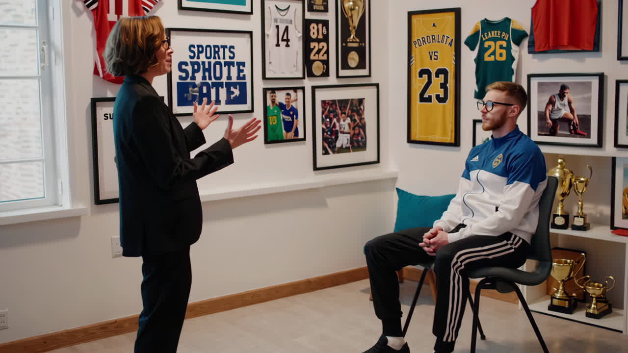 Businesswoman and Man Interview