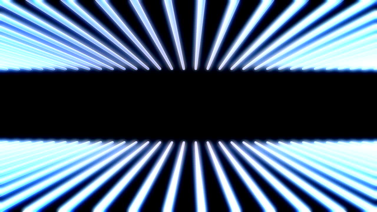 lignes laser lumineuses de lumière néon sur couleur noire. fond géométrique fluorescent abstrait coloré. rendu 3d futuriste loopable. animation de mode moderne pour la diffusion de conception, le spectacle, le club.