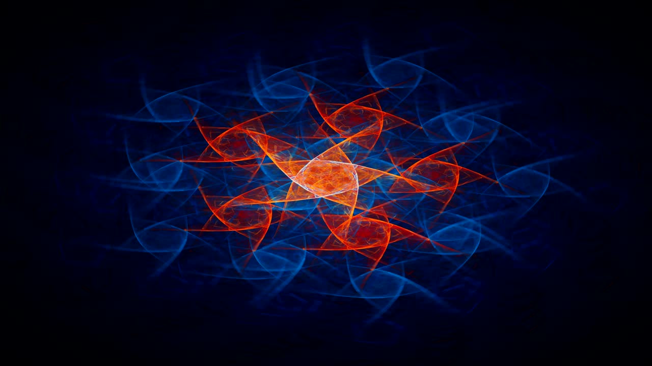 Sfondo astratto in movimento, onde di energia e fulmini, in loop continuo.
