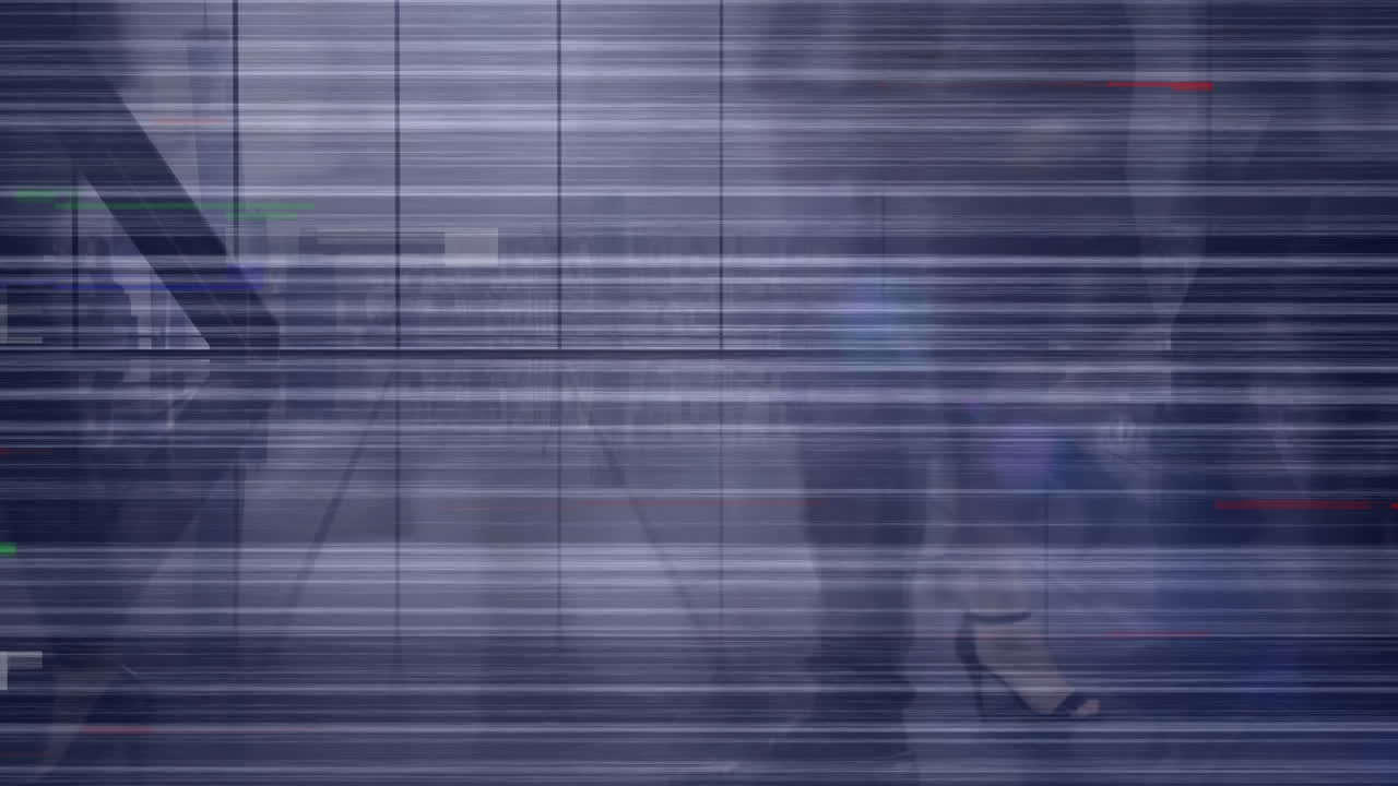 바쁜 출퇴근자와 현대적인 사무실