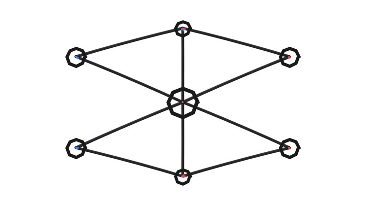 Animazione geometrica astratta di nodi e linee che si connettono