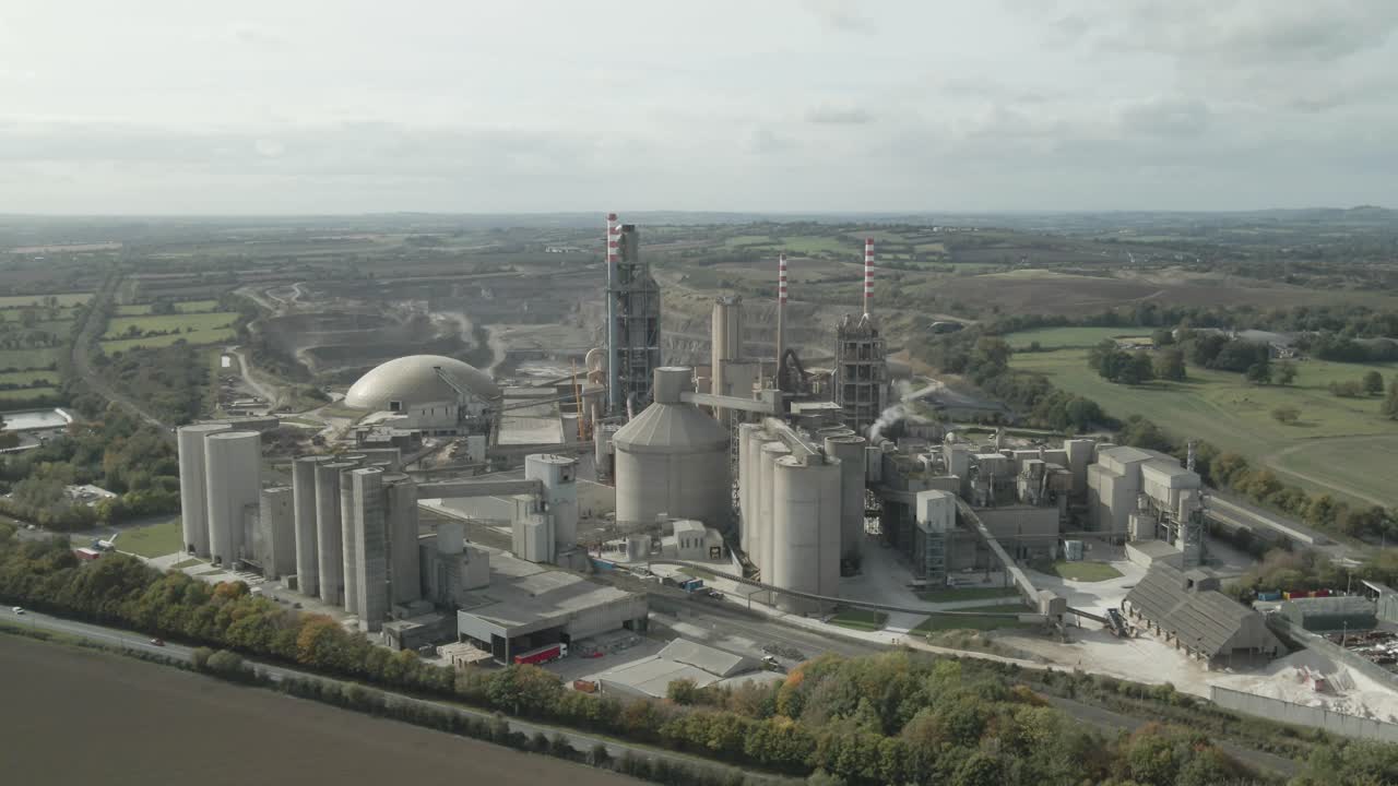 Irish Cement plant and quarry in a rural landscape near Drogheda city in County Louth Ireland