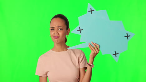 pantalla verde, burbuja de habla