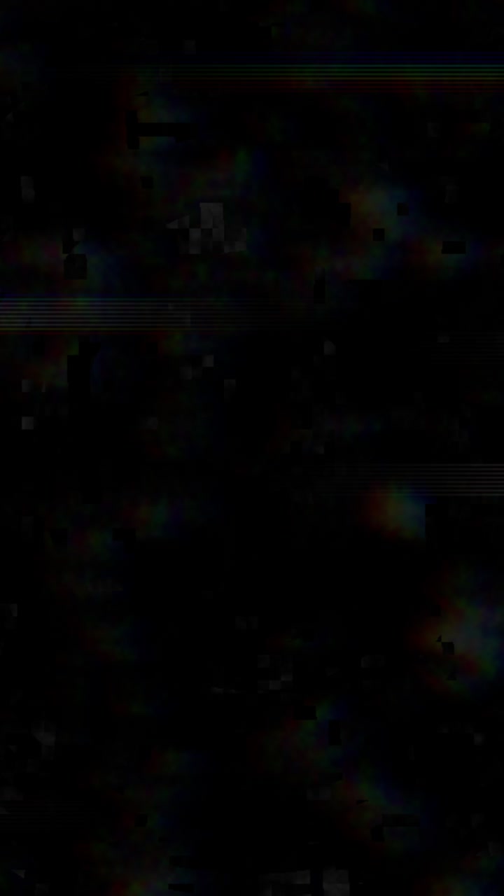 Vertical Video of Flickering Glitch Effect with Blackground. Ideal for Adding as Overlay to Social Clips. Use Screen or Add Modes for Easy Compositing.