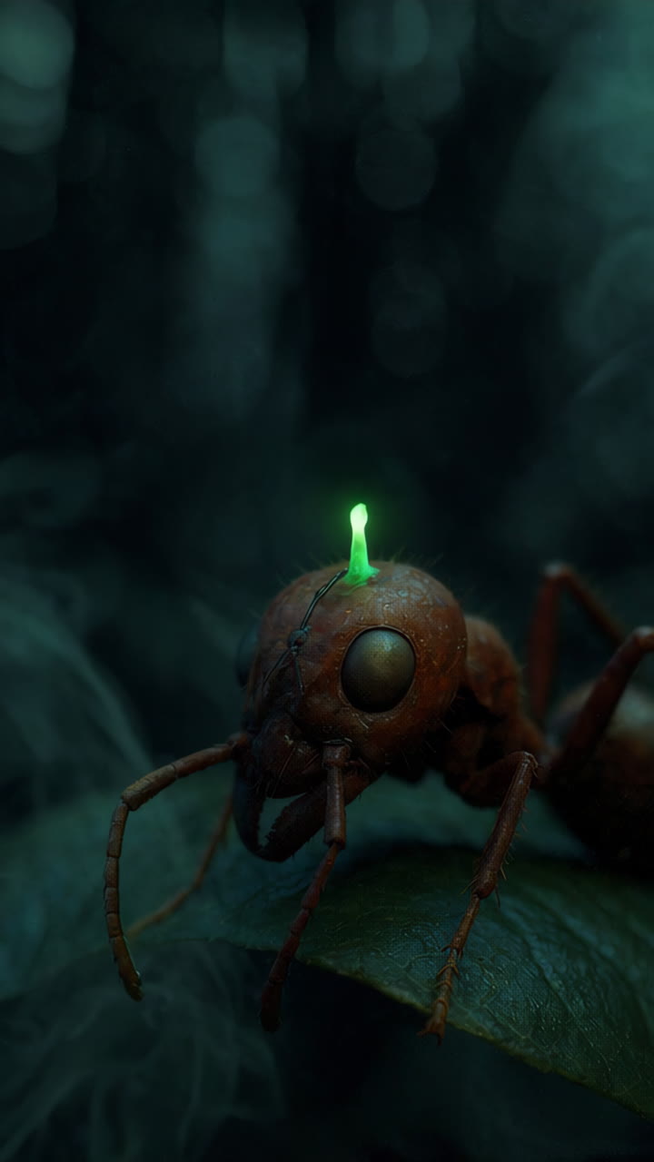 Glowing Ant in the Forest