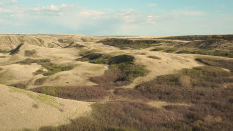 river breaks and nature landscape scenery with autumn colors at saskatchewan landing provincial park in canada