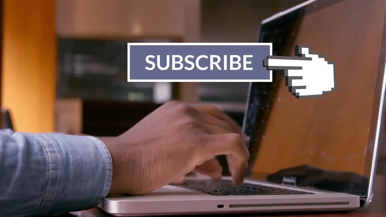 Book now button with pointing hand on social media