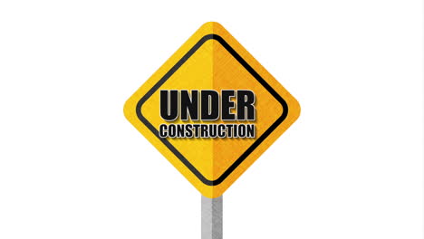 carretera de señal en construcción
