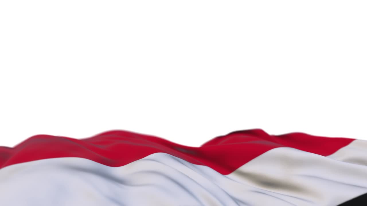 principialidad de la bandera de tela de sealand ondeando en el bucle del viento. principialidad del bordado de sealandia estandarte de tela cosida balanceándose en la brisa. fondo blanco medio lleno. lugar para el texto. bucle de 20 segundos.