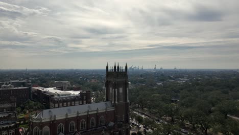 aerial view of holy name of jesus christ in new orleans at loyola university