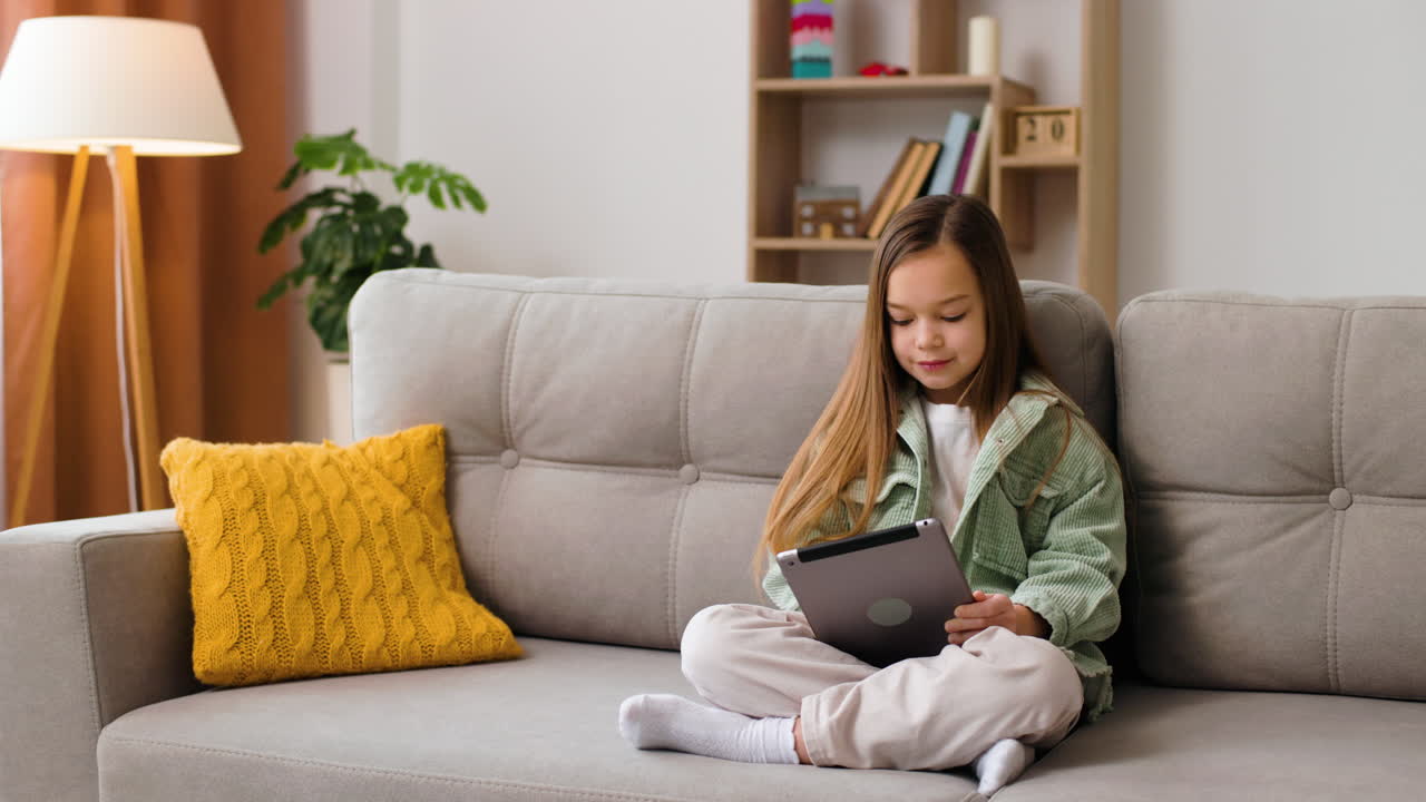 Little girl in the living room