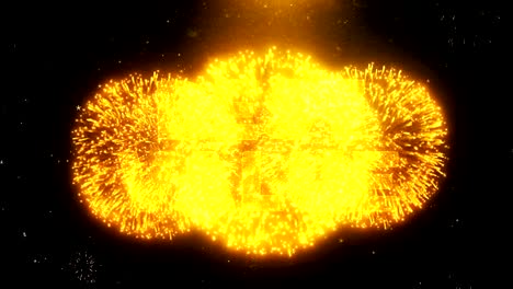 Best Value Text on Firework Display Explosion Particles.
