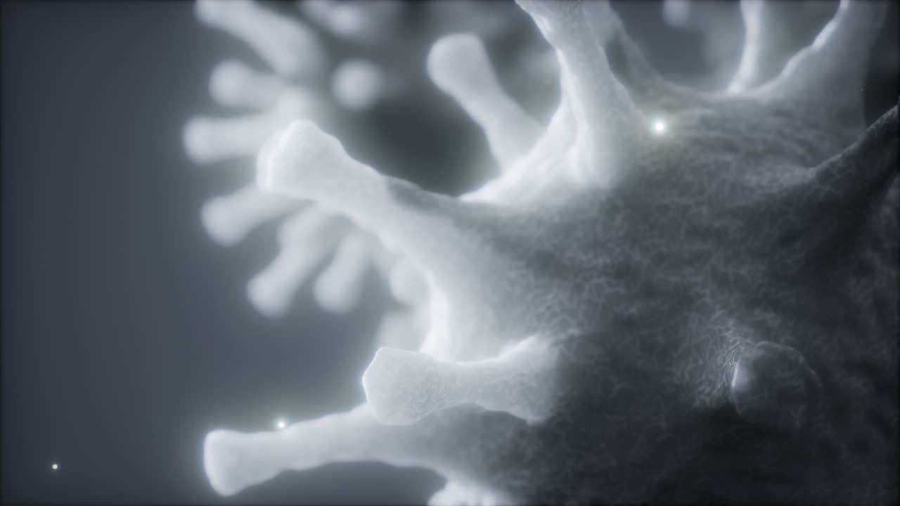 bacterias virus o gérmenes células de microorganismos bajo microscopio con profundidad