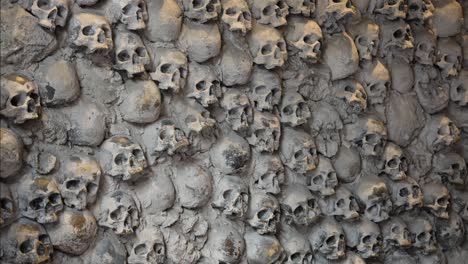 skull wall creates eerie atmosphere in liguria, italy on riviera di levante