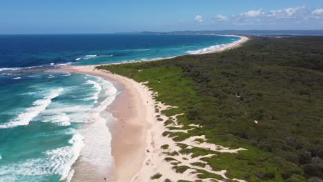 drone aerial soldiers beach bushland and coastline crystal clear beautiful beach reef pacific ocean central coast nsw australia 4k