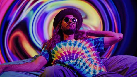 psychedelic portrait of a man