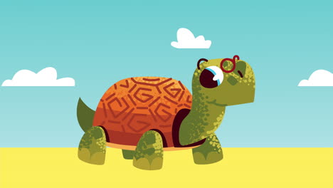 cute turtle comic character animation