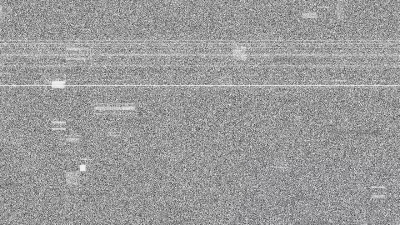 Animazione di interfaccia digitale su schermo con linee e glitch