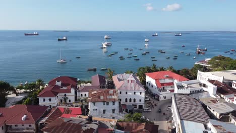 Ciudad-De-Piedra-De-Zanzíbar-En-Drone