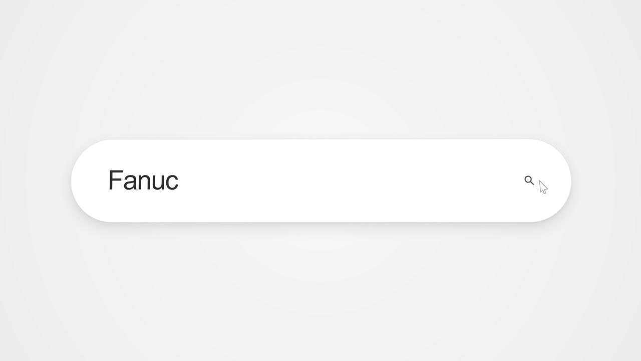 Eingabe von Fanuc in die Suchleiste eines Webbrowsers, zeigt eine Online-Firmensuche und Internet-Browsing-Aktivität