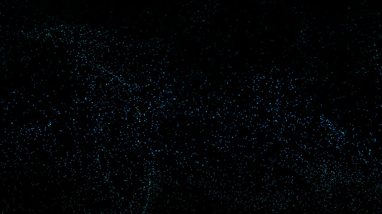 Abstract digital colorful circle particle in blue color on black background. 3D animation.