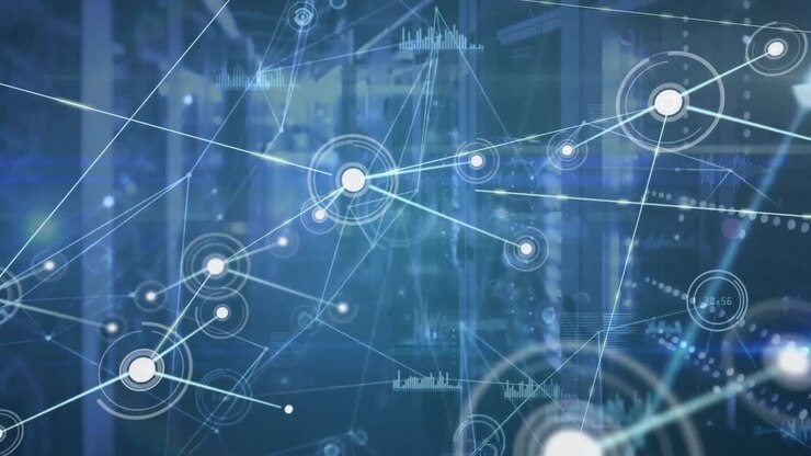Animation of server room over data processing