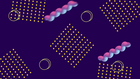 colores y figuras geométricas en animación de fondo azul