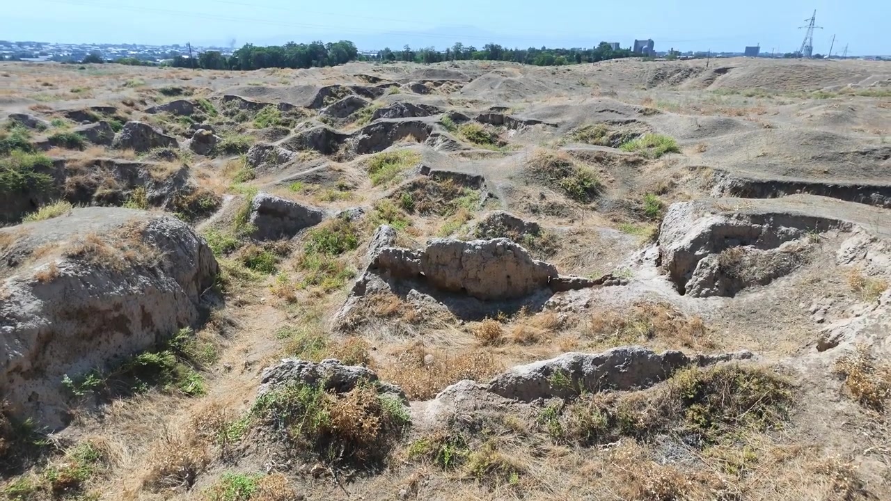 An archaeological site within the ancient city of Afrasiab, a Sogdian city, destroyed by Genghis Khan.