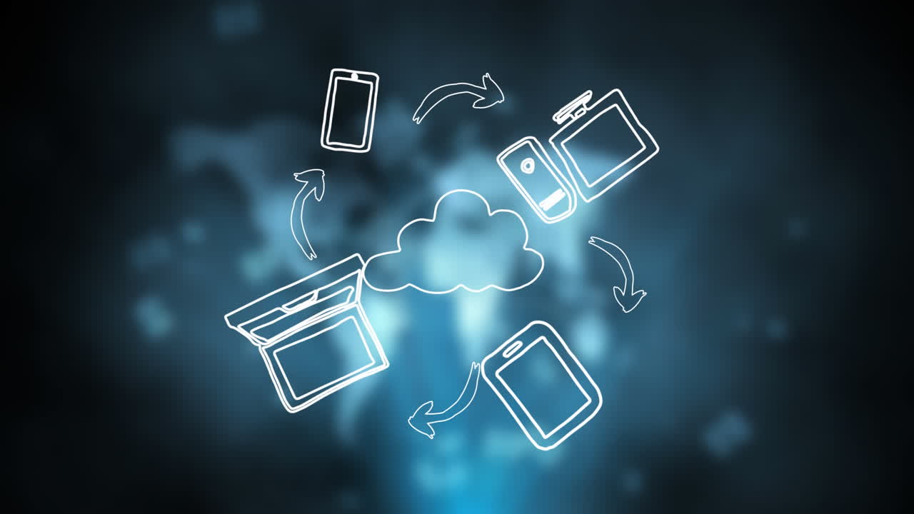 Animation of network of connections cloud computing