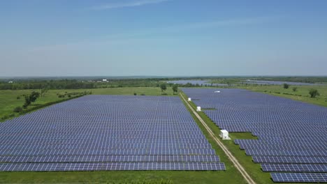 Solar-Panels-On-The-Field---aerial-sideways