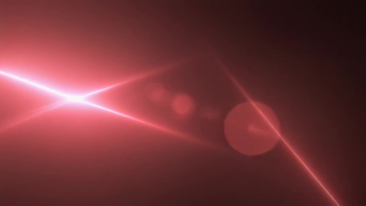 Raias de luz vermelha abstratas e sobreposição de reflexo de lente